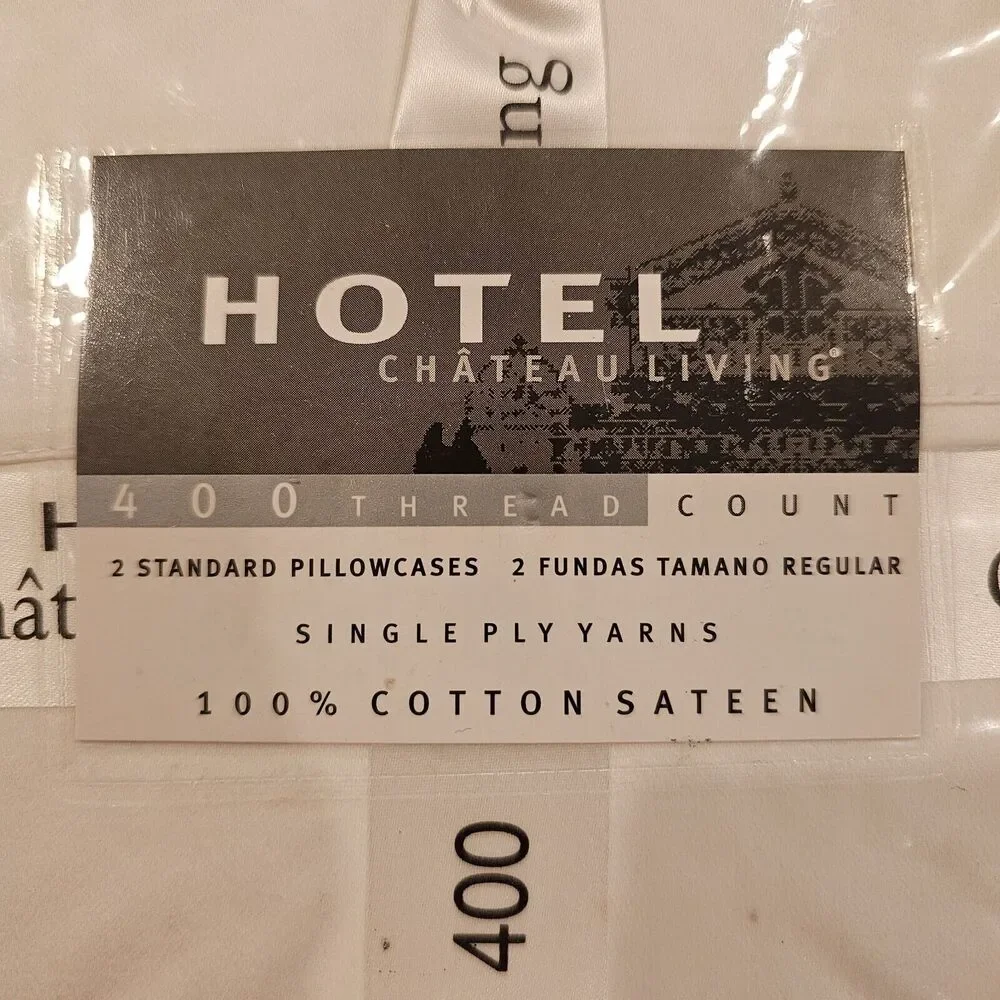 HOTEL Chateau Living 2 STANDAR 100% Cotton Sateen 400 TC Pillowcases 20